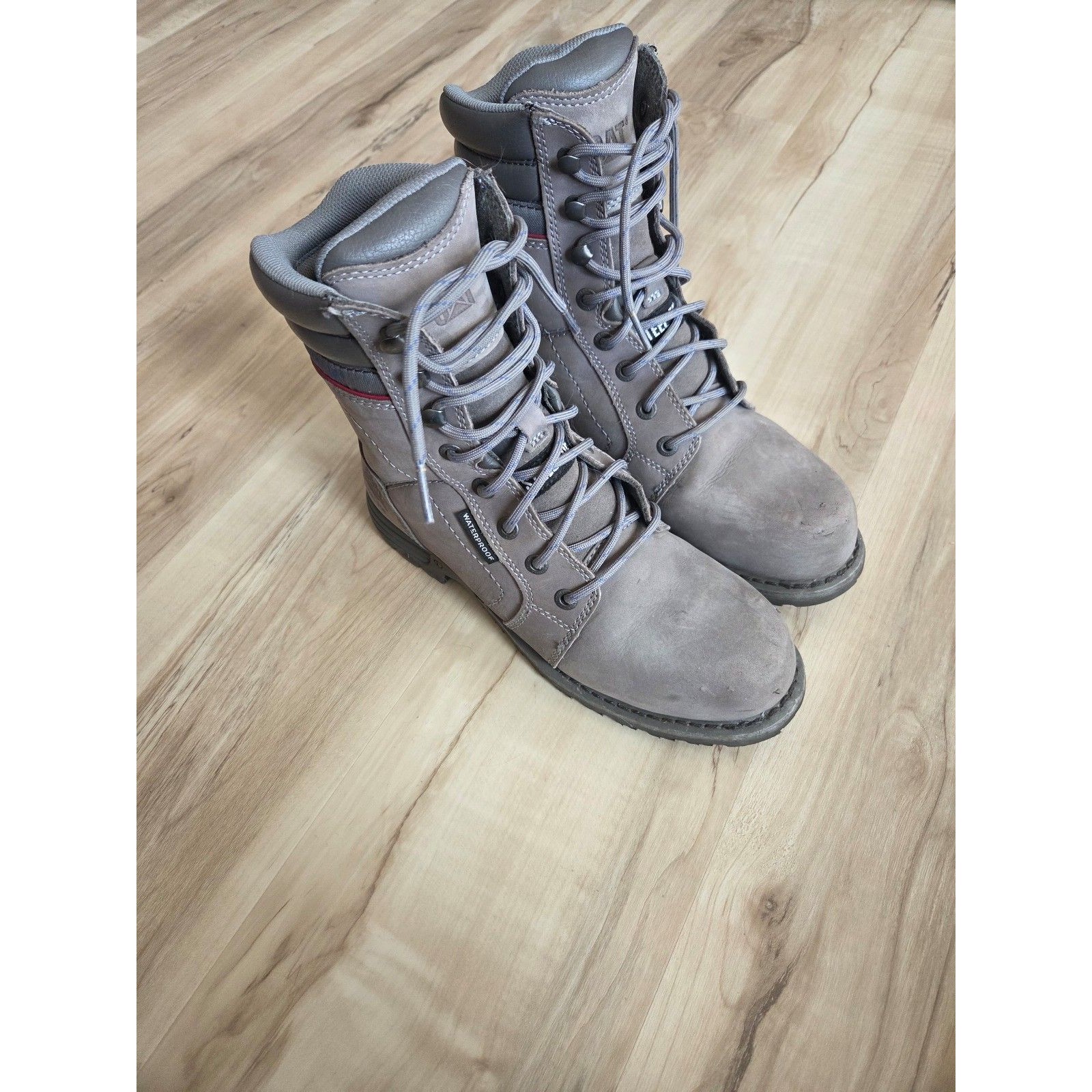 Cat Caterpillar Women's Echo Steel Toe Work Boots Grey Lace Up 8 Safety